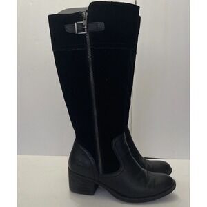 B. O. C. Born Austell Black‎ Suede Leather Tall Riding Boots Zipper Size 6.5 M